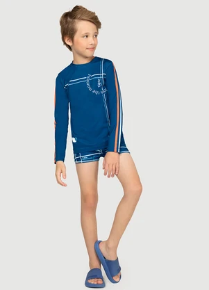 Marisol - Sunga Boxer Infantil Masculina Tigor Azul - MARISOL