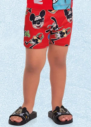 Fakini Kids - Sunga Boxer Mickey Vermelho - FAKINI KIDS