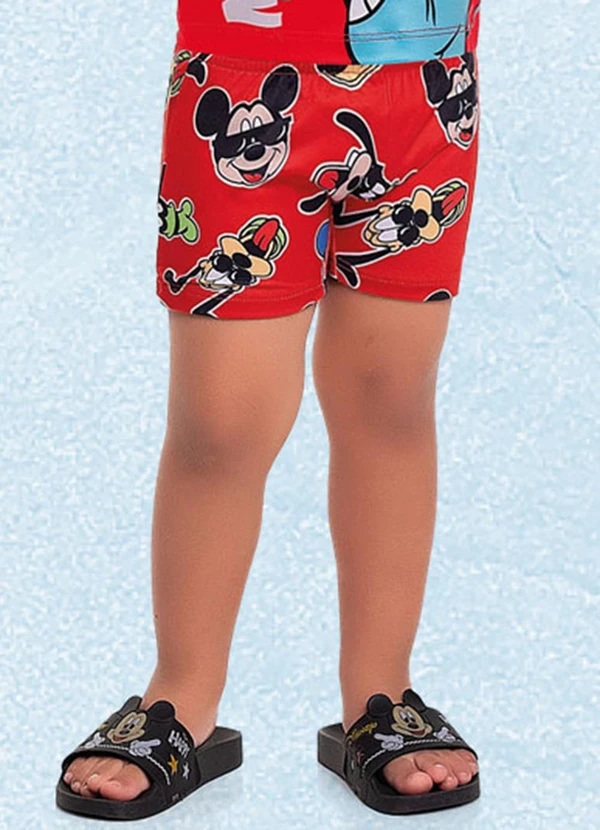 Fakini Kids - Sunga Boxer Mickey Vermelho
