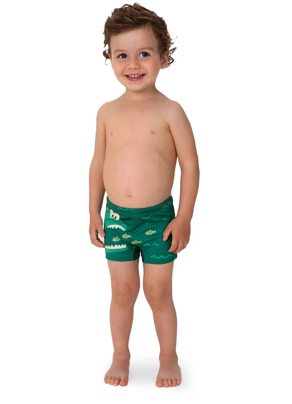 Malwee Kids - Sunga Boxer Peixes Uv Verde Turquesa 2