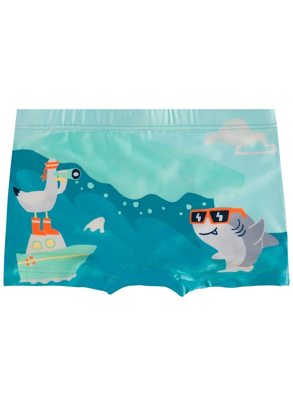 Malwee Kids - Sunga Boxer Tubarão Uv50 Azul 3