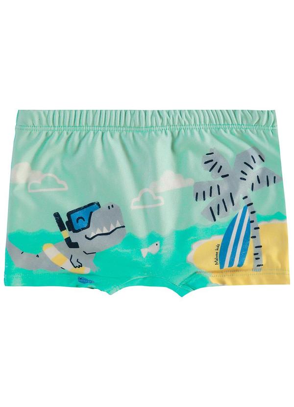Malwee Kids - Sunga Boxer Tubarão Uv50 Verde Água