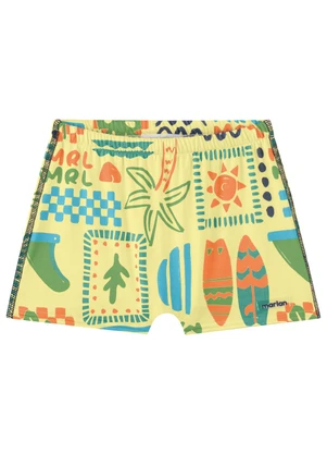 Marlan - Sunga Estampada Proteção Uv Amarelo - MARLAN
