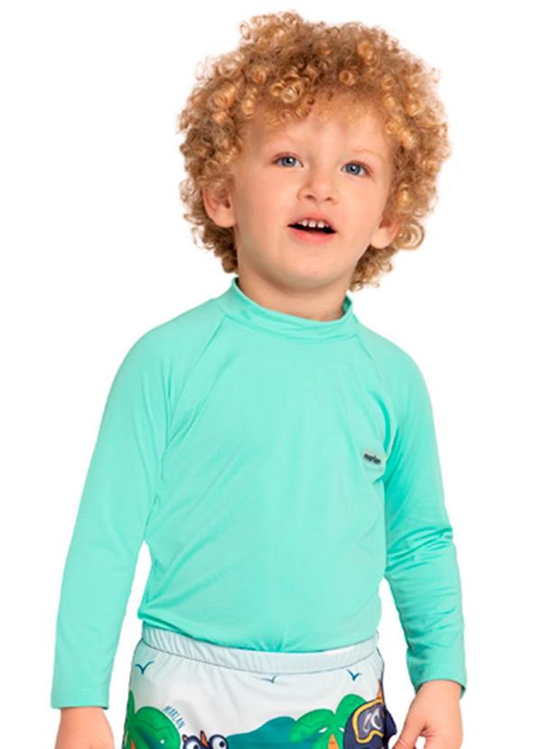 Marlan - Sunga Menino em Malha Proteção Uv Azul