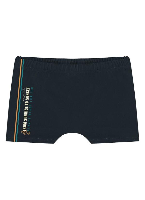 Malwee Kids - Sunga Preto Boxer Malha Uv