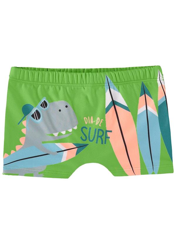 Malwee Kids - Sunga Verde Bandeira Boxer Surf Uv Menino