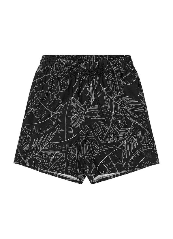 Rezzato - Bermuda com Estampa Tropical Teen Preto