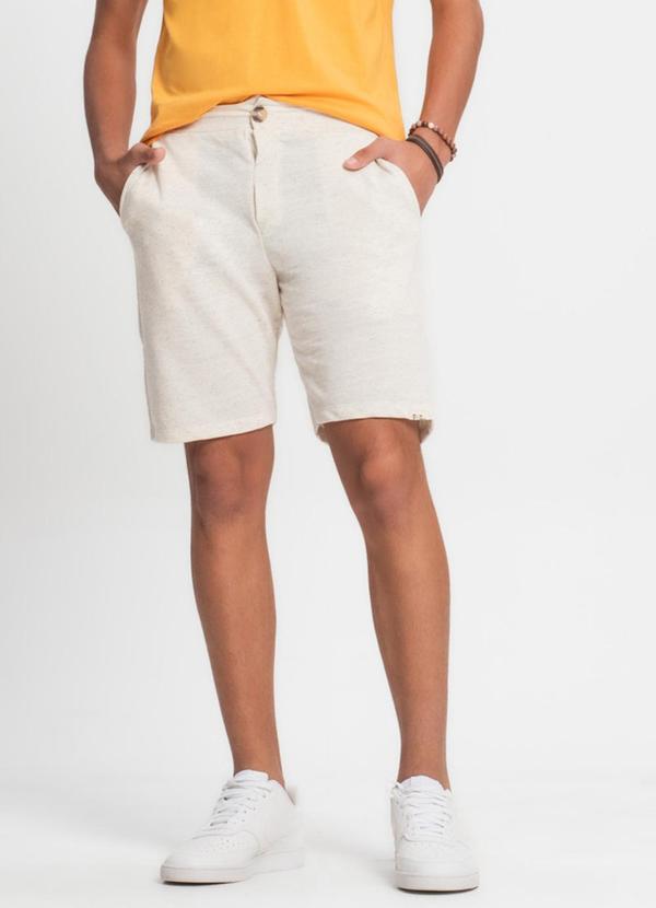 Minty - Bermuda Juvenil Masculina em Moletinho Bege