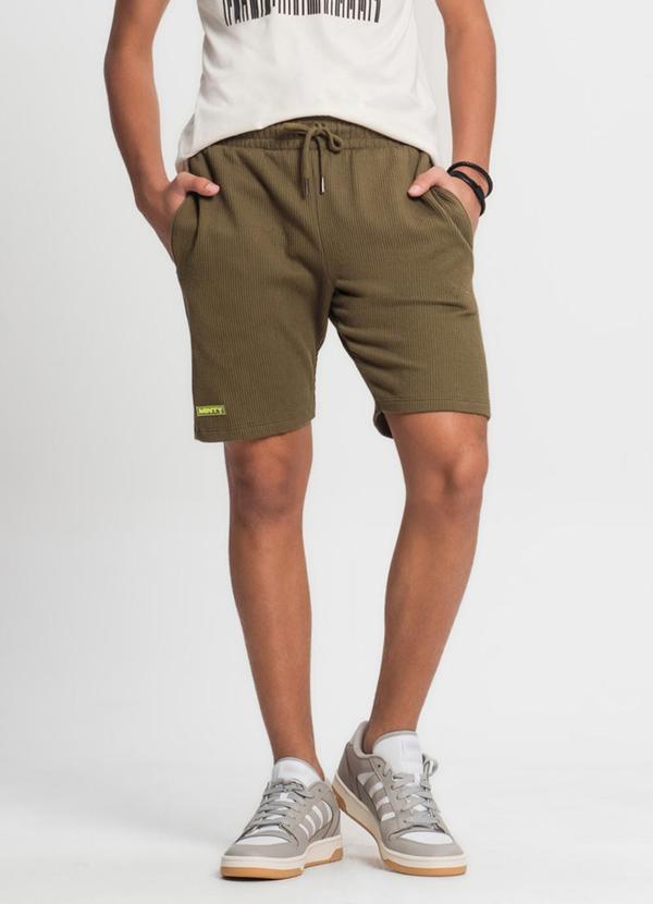 Minty - Bermuda Juvenil Masculina em Moletinho Verde