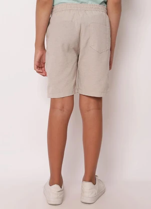 Torra - Bermuda Juvenil Reta com Bolsos Cordão Bege - TORRA