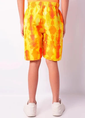 Torra - Bermuda Juvenil Reta Estampada Amarelo - TORRA