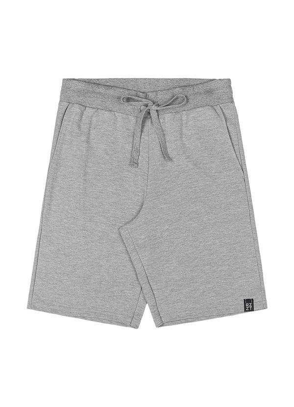 Rezzato - Bermuda Moletom Básica Teen Masculino Cinza