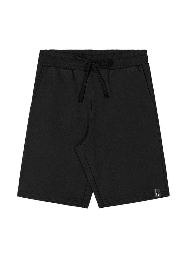 Rezzato - Bermuda Moletom Básica Teen Masculino Preto