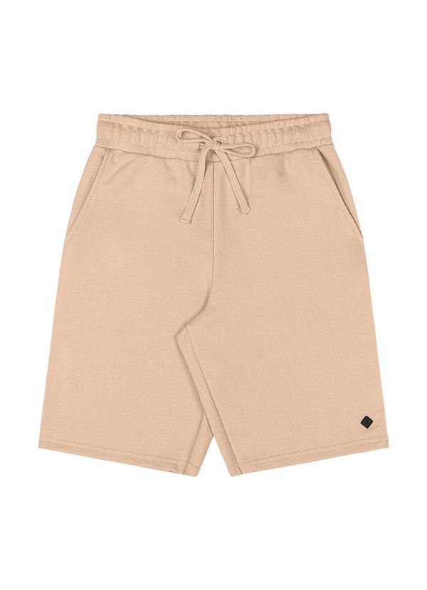 Rezzato - Bermuda Moletom Casual Teen Masculino Bege