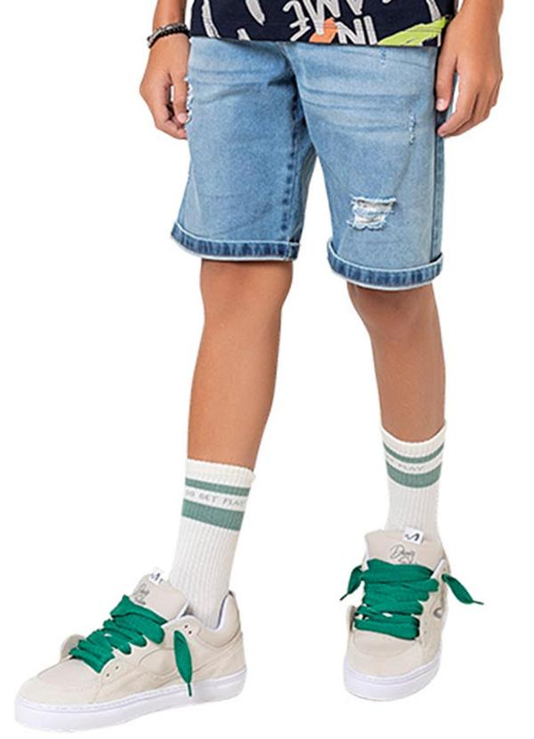 Lemon - Bermuda Teen Masculina Jeans Azul
