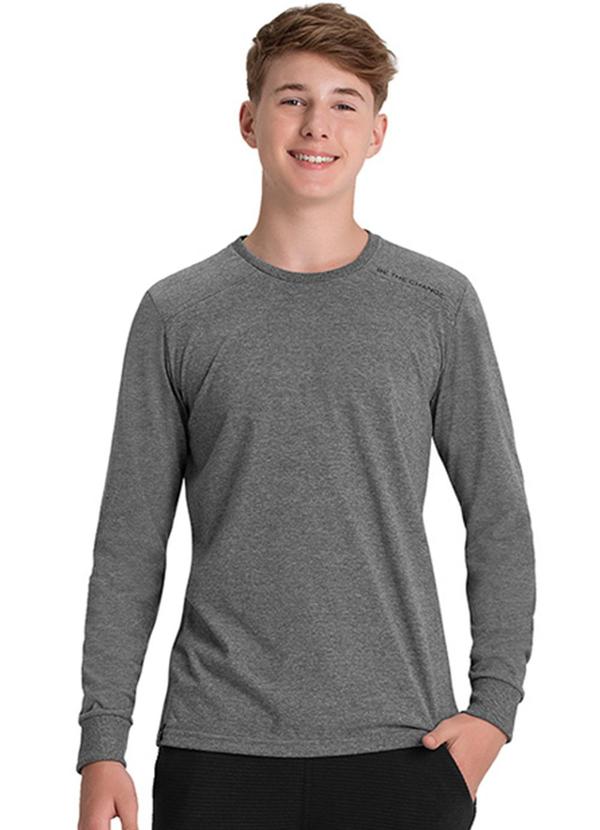 Rezzato - Blusa Manga Longa Lisa Masculino Cinza