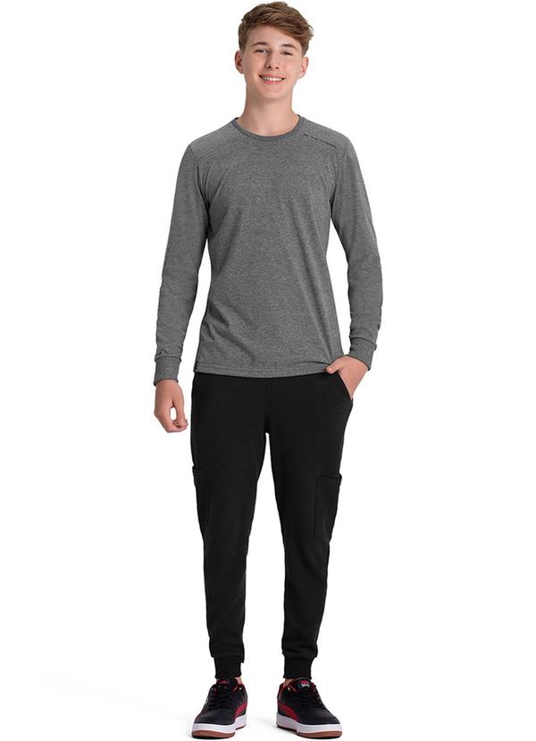 Rezzato - Blusa Manga Longa Lisa Masculino Cinza 2