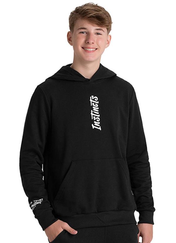 Rezzato - Blusão com Capuz e Detalhe Instincts Preto