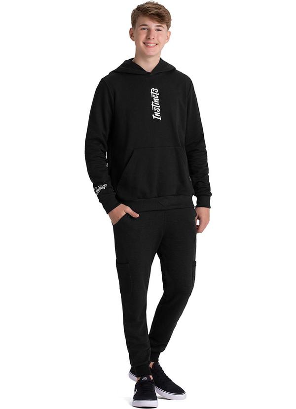 Rezzato - Blusão com Capuz e Detalhe Instincts Preto 2