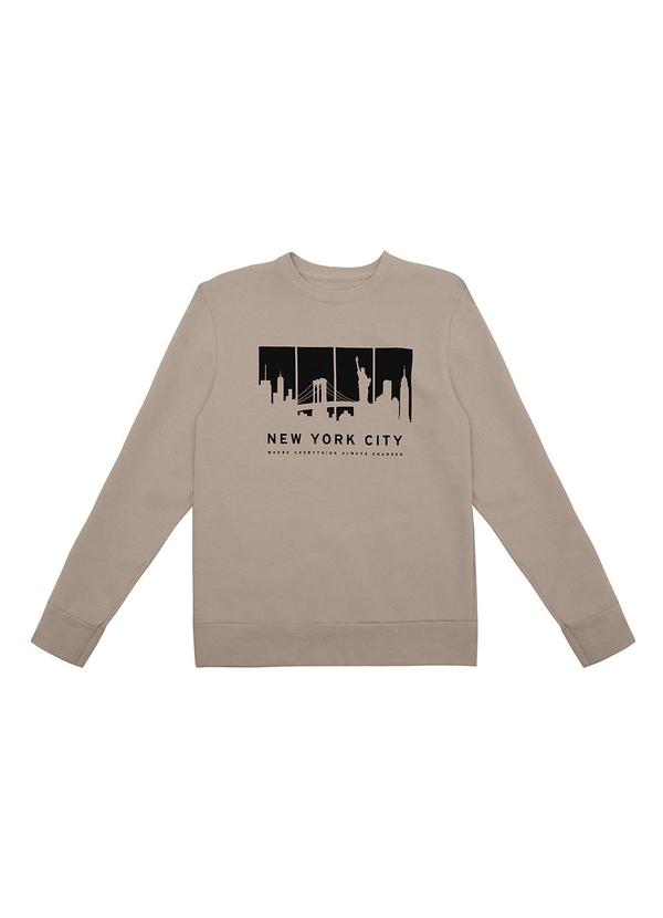 Minty - Blusão Juvenil Masculino em Moletinho Bege