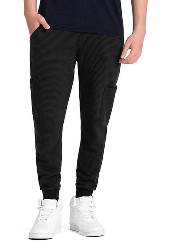 Rezzato - Calça Jogger Moletom Masculino Preto