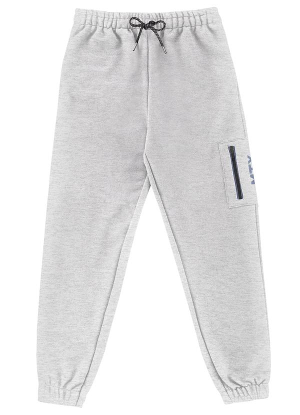 Minty - Calça Juvenil Masculina em Moletom Cinza