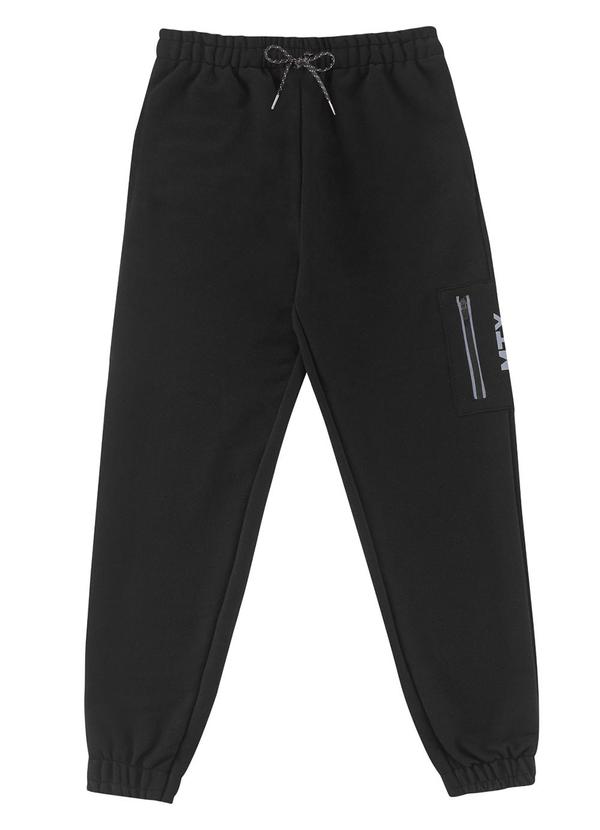 Minty - Calça Juvenil Masculina em Moletom Preto 4