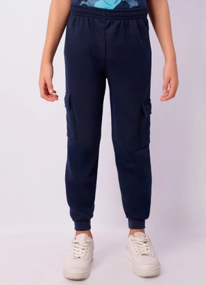 Torra - Calça Moletom Juvenil Bolsos Cargo Marinho - TORRA