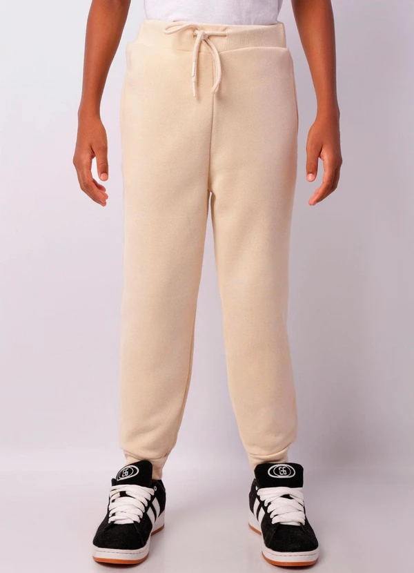 Torra - Calça Moletom Juvenil com Cordão Bege