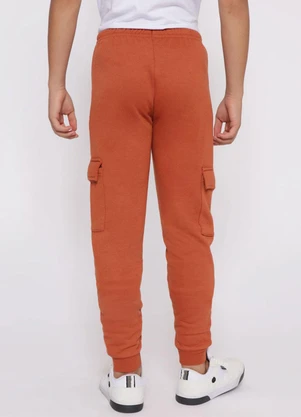 Torra - Calça Moletom Juvenil Jogger Bolsos Cargo Marrom - TORRA