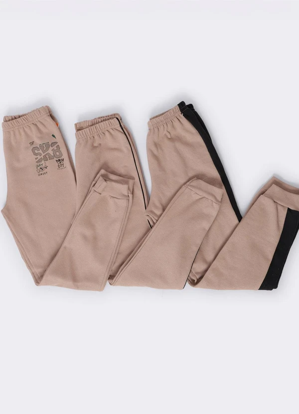 Torra - Calça Moletom Juvenil Jogger Sortida Bege