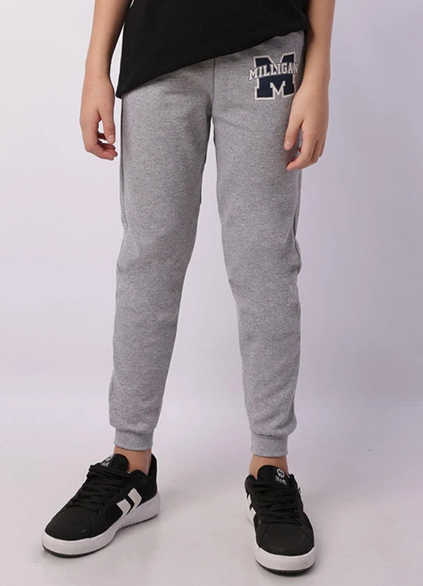Torra - Calça Moletom Juvenil Jogger Sortida Cinza