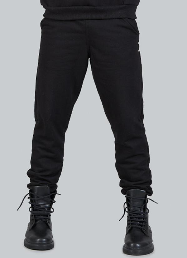 Soft Bonni - Calça Teen Masculino Moletom com Punho Preto