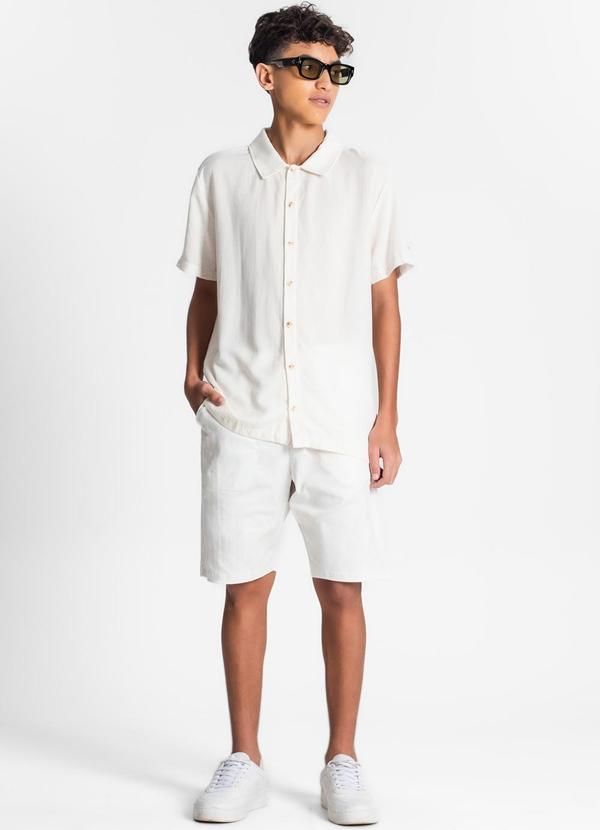 Minty - Camisa Juvenil em Viscolinho Bege 3