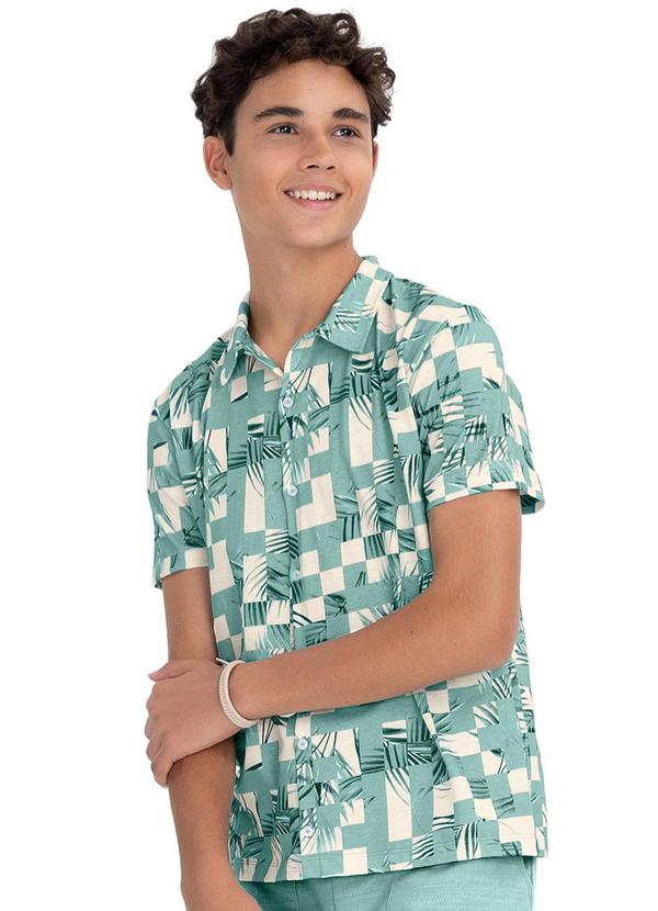 Minty - Camisa Juvenil Menino Quadriculada Verde