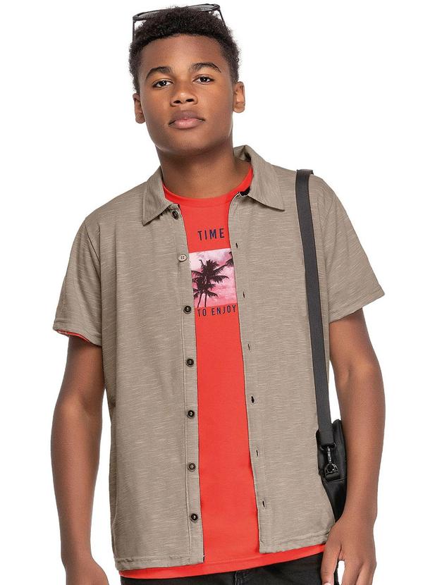 Elian - Camisa Juvenil Menino Beats Detalhada Elian Marro