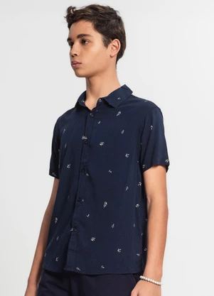 Minty - Camisa Juvenil Menino em Viscose Azul - MINTY