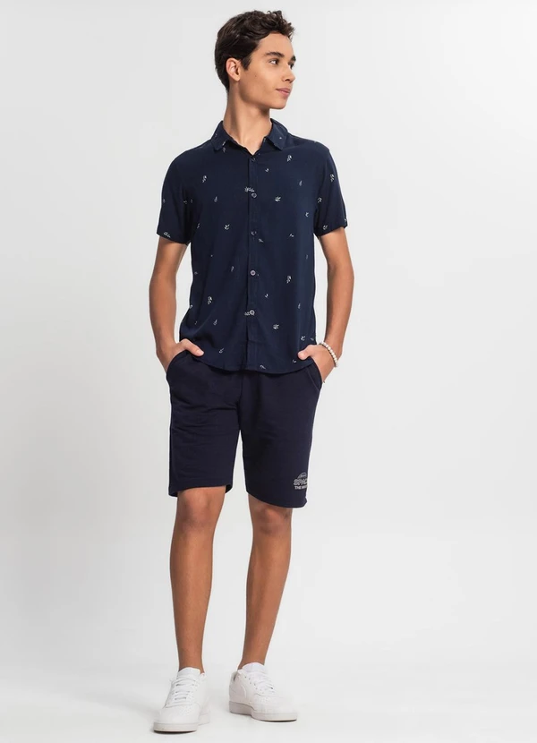 Minty - Camisa Juvenil Menino em Viscose Azul 3