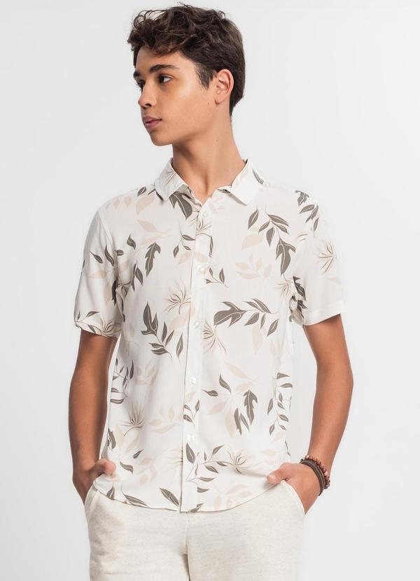 Minty - Camisa Juvenil Menino em Viscose Bege