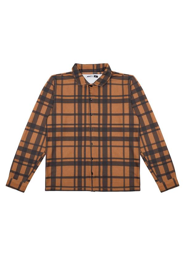 Minty - Camisa Manga Longa Juvenil em Moletinho Marrom