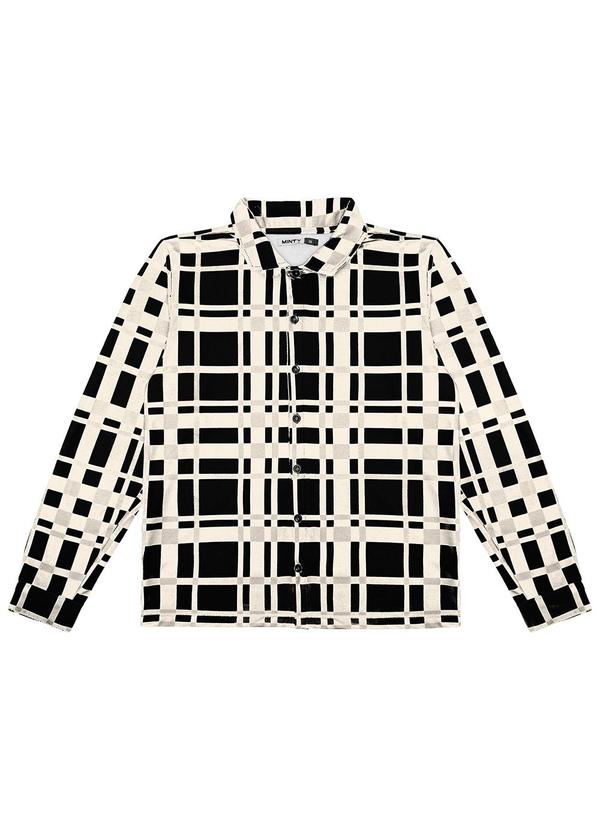 Minty - Camisa Manga Longa Juvenil em Moletinho Preto