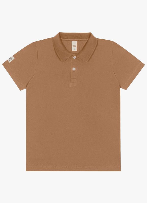 Trick Nick - Camisa Polo Juvenil Meia Malha Marrom