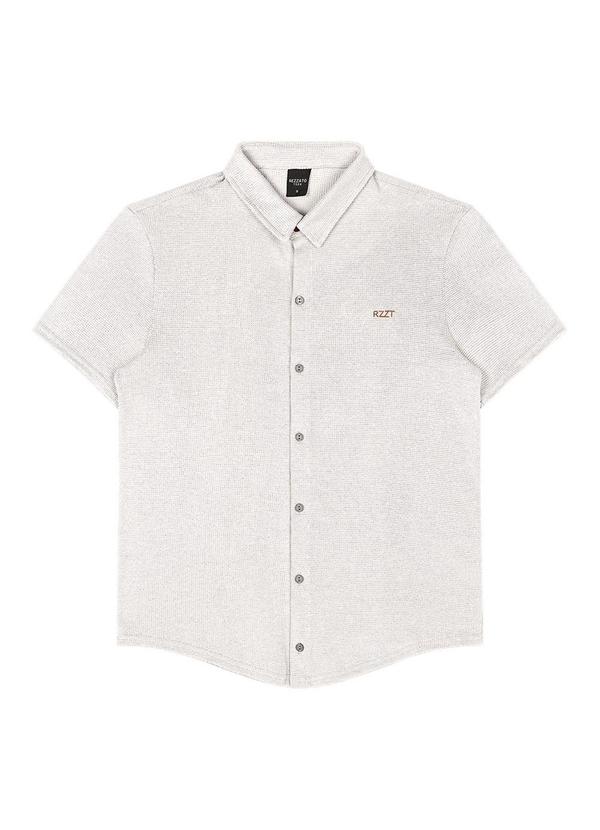 Outlet - Camisa Texturizada Lisa Teen Masculino Branco