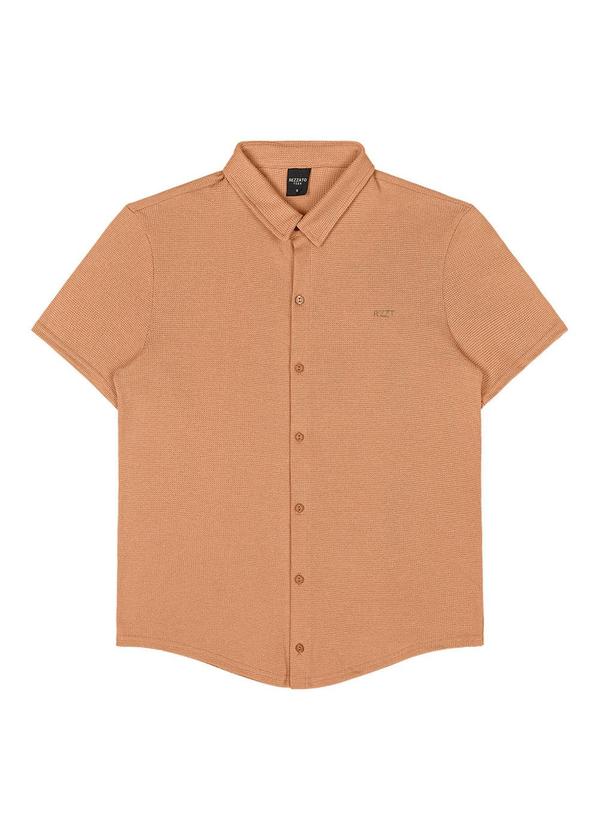 Outlet - Camisa Texturizada Lisa Teen Masculino Marrom