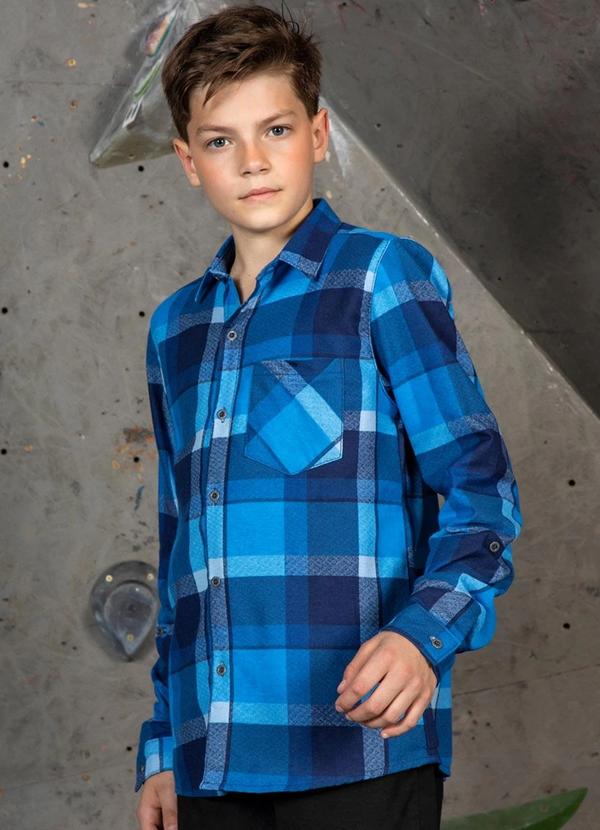 Lemon - Camisa Xadrez Teen Menino Azul