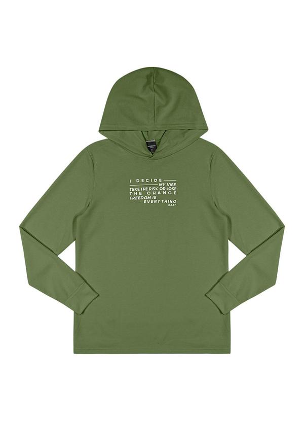Rezzato - Camiseta com Capuz Estampada Masculino Verde