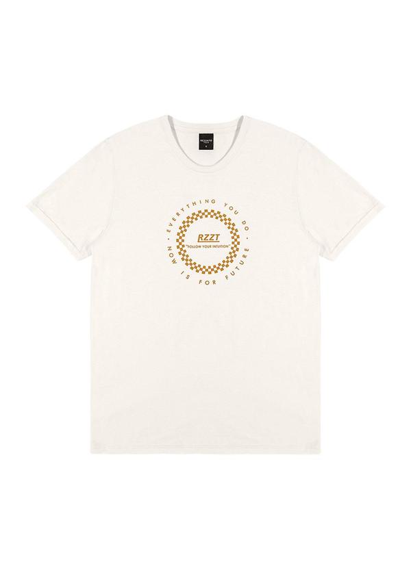 Rezzato - Camiseta com Estampa Circular Masculino Branco