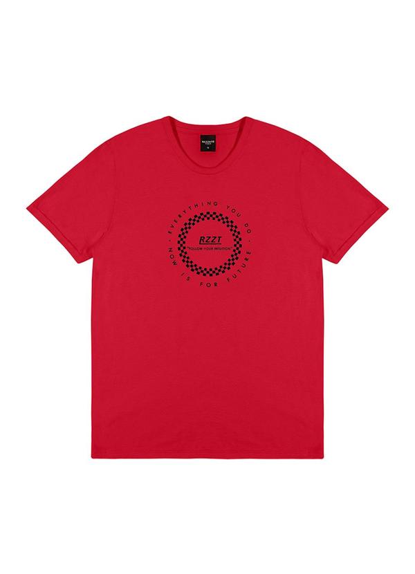 Rezzato - Camiseta com Estampa Circular Masculino Vermelho