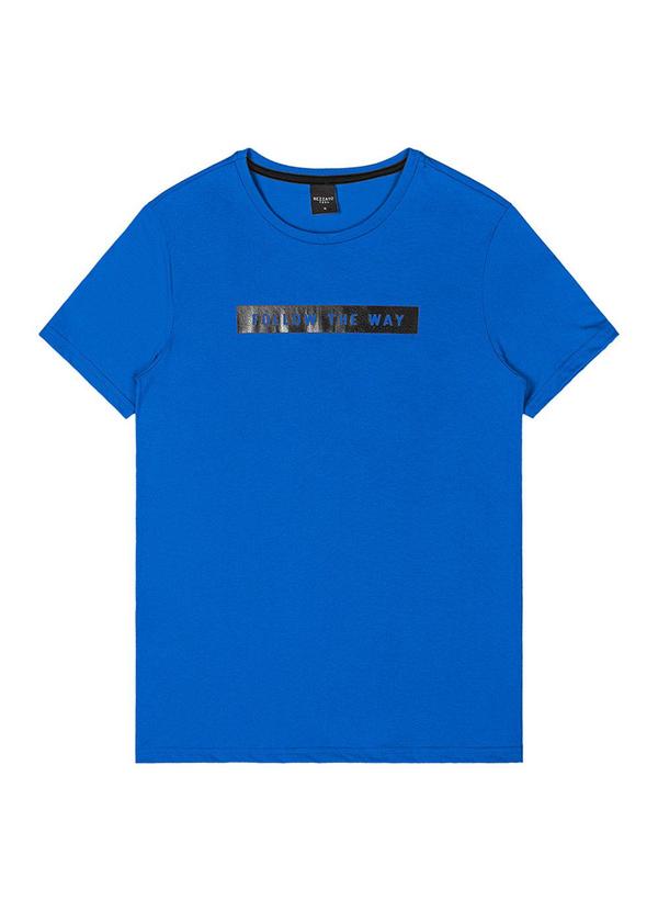 Rezzato - Camiseta com Faixa Estampada Teen Masculino Azul