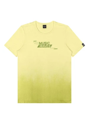 Outlet - Camiseta Degradê Music Teen Masculino Amarelo - OUTLET